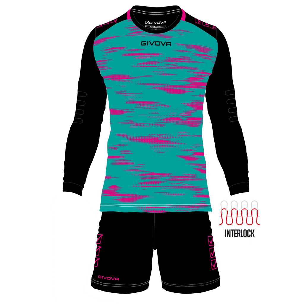 Воротарська форма Givova KIT PORTIERE DIFESA KITP10 бірюзовий/чорний